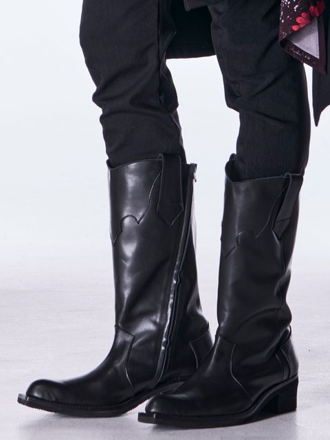 【予約品 6月29日(月) 締切】Cow Hide Western Boots / ウエスタンブーツ / ブラック