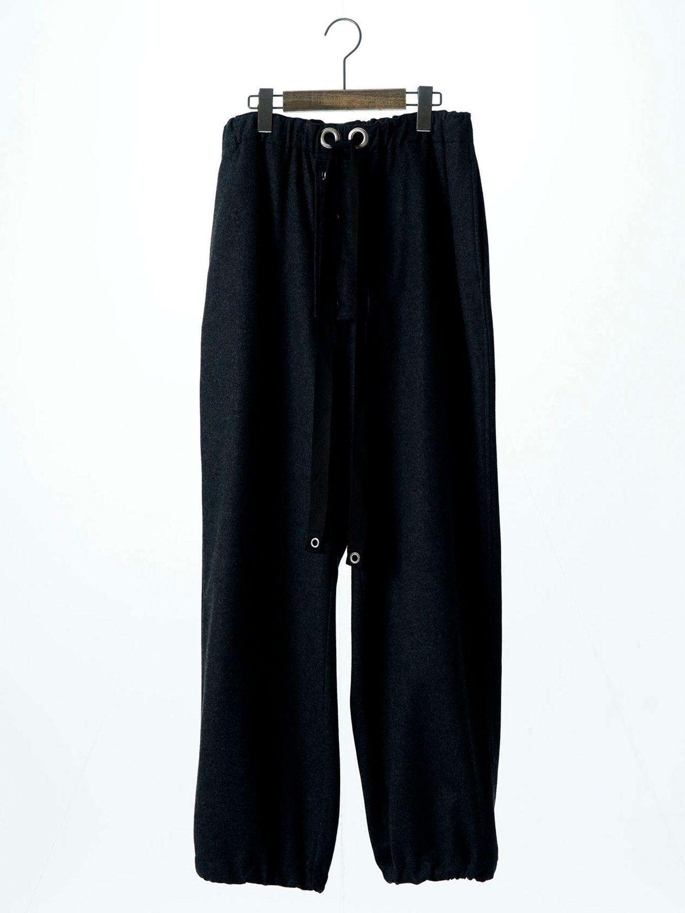 【予約品 】Woolnapp trousers / ウール イージートラウサーズパンツ / ブラック