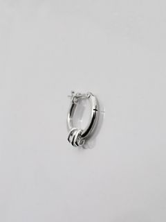 《受注生産》 CROSS THIN HOOP with OVAL / クロスシンフープピアス ウィズ オーバル 【注文から2～3週間後入荷予定】