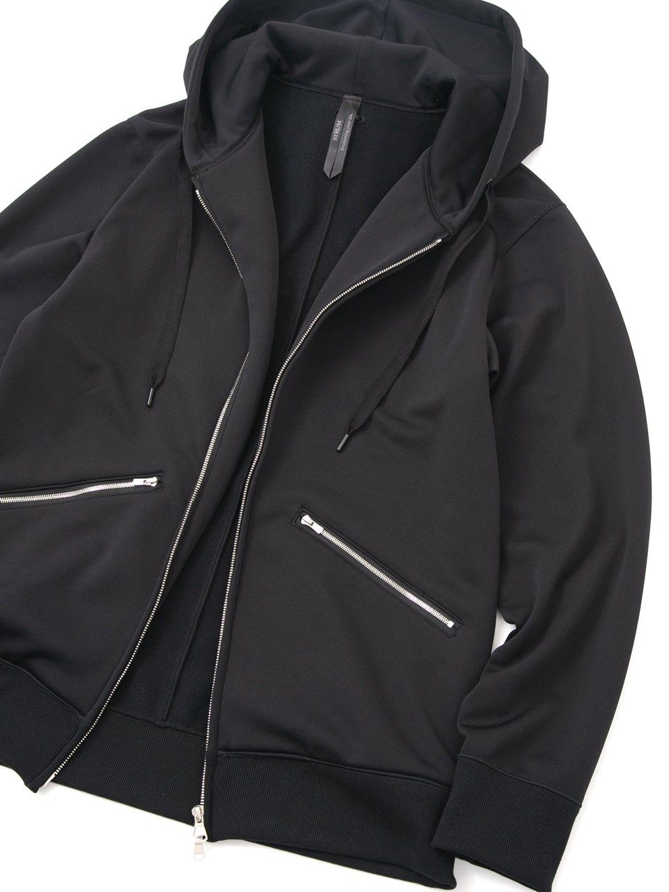 コーデュラ 裏フリース ジップアップ フーディー /  Zipup Hoodie  / ブラック 【STRUM】