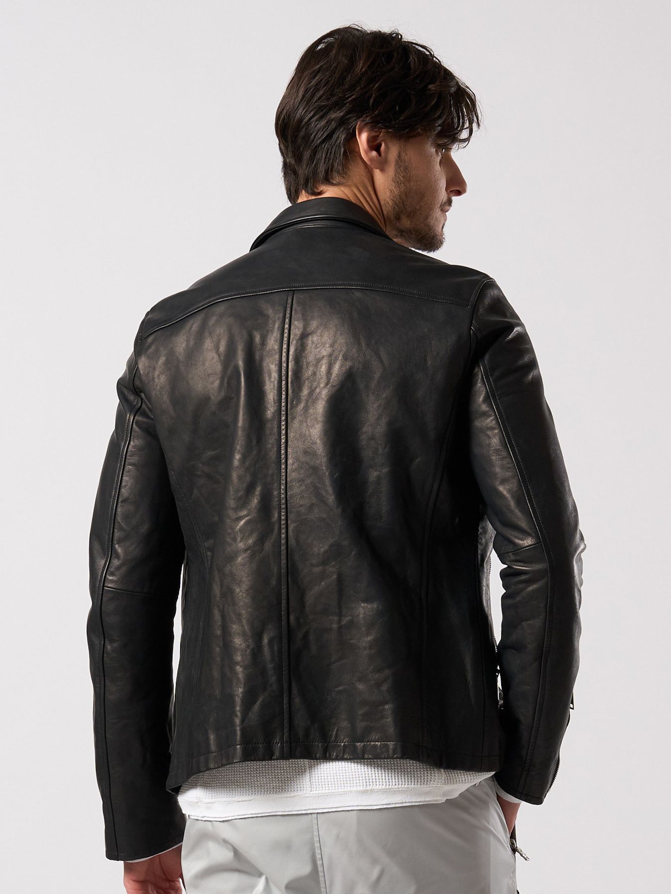 【予約品 4月19日(日) 18時締切】leather single riders / レザーシングルライダース / ブラック