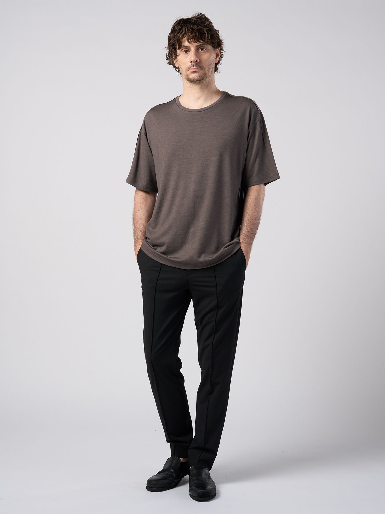 【予約品】super100's wool jersey S/S / Super100'sウール ハイゲージシングルジャージー ショートスリーブカットソー / スチールグレー