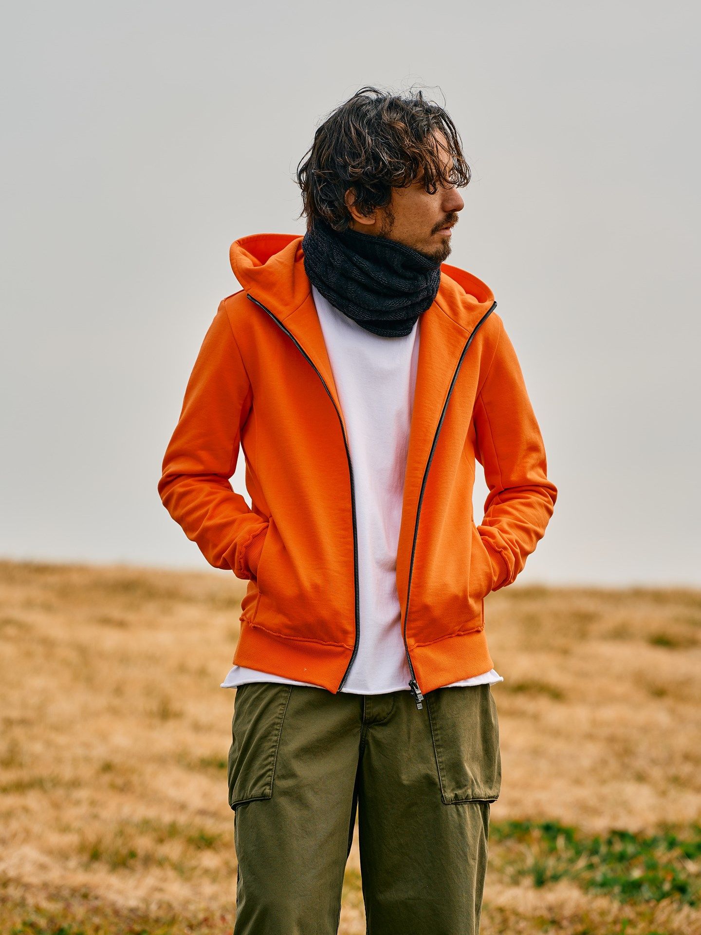 【予約品】 plating cable knit snood / スヌード / ブラック