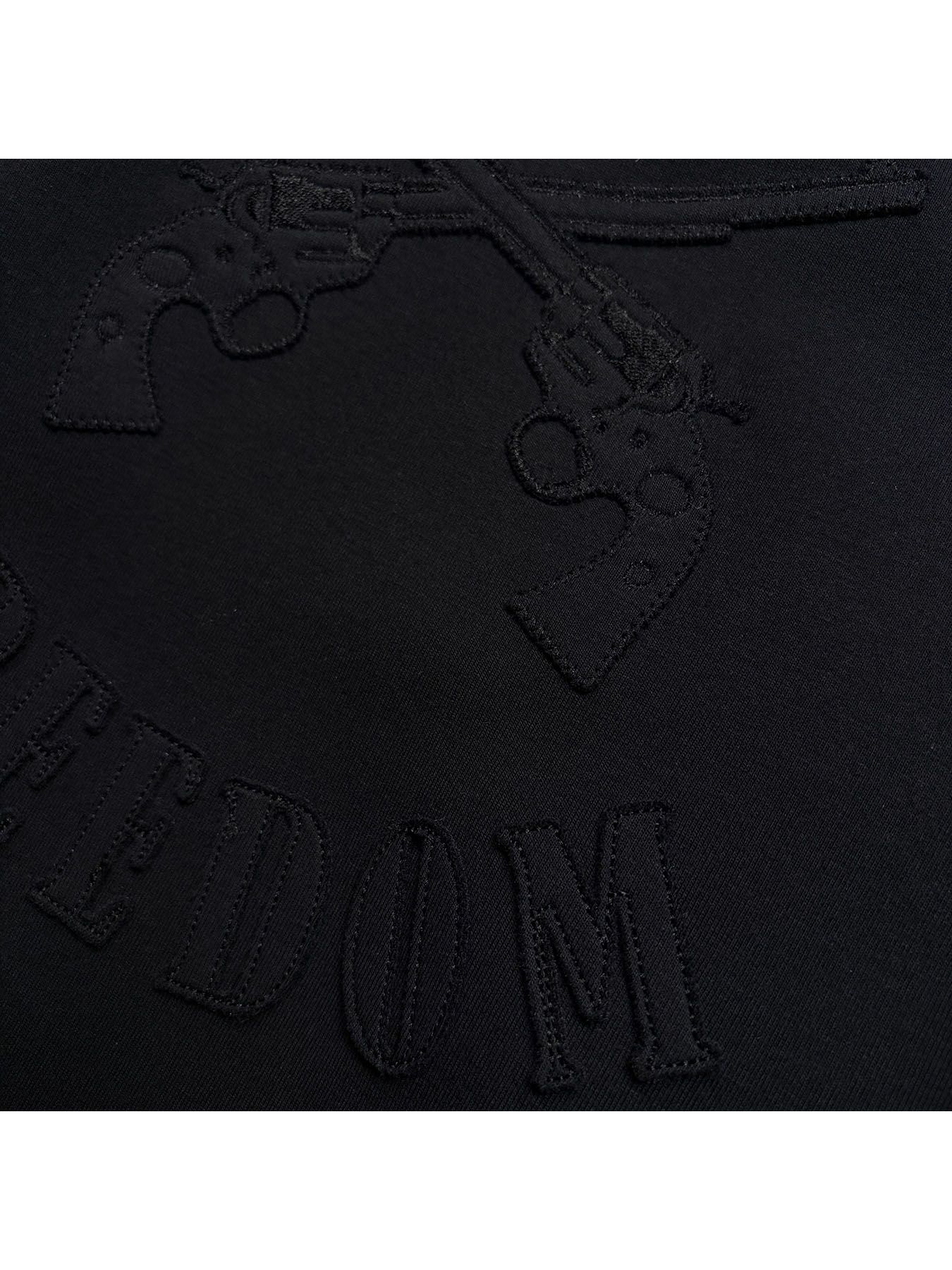 【予約品 3月9日(月) 18:00 締切】RAZORCUT EMB SWEAT / レザーカット クロスガン アップリケ スウェット / ブラック