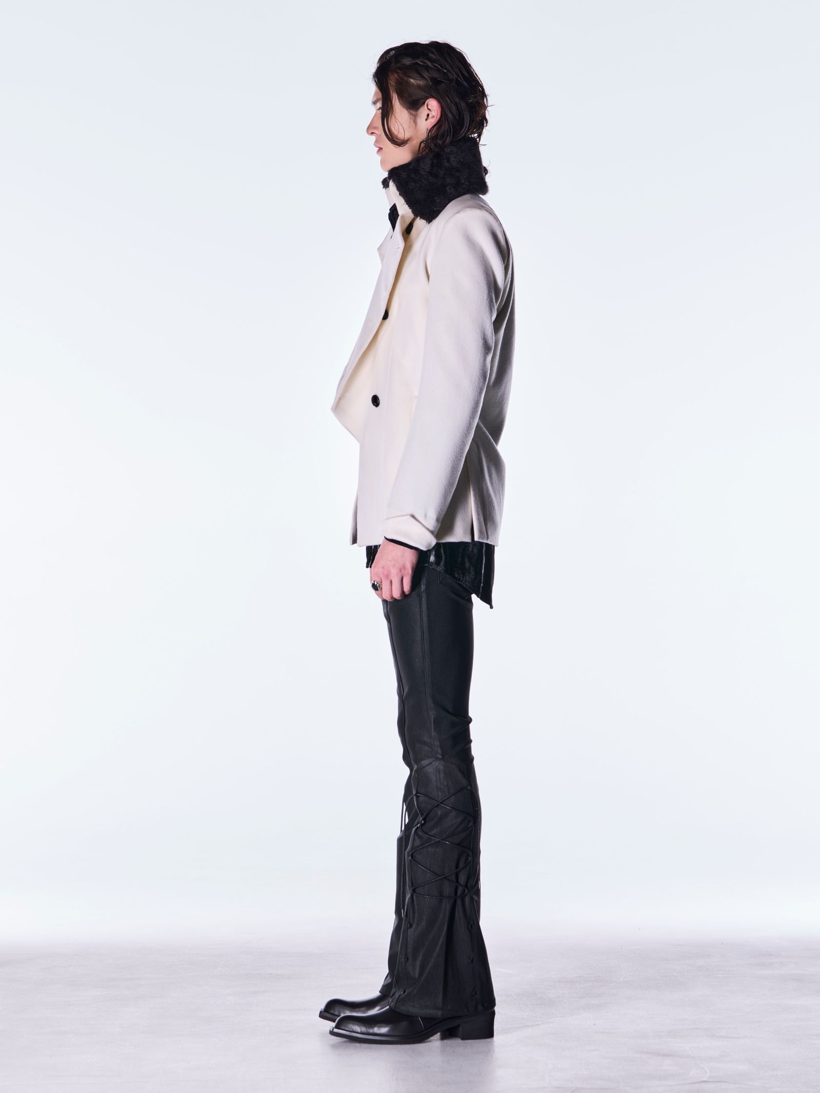 【予約品 6月29日(月) 締切】Beaver Fur Napoleon Jacket / ファー ナポレオンジャケット / ホワイト