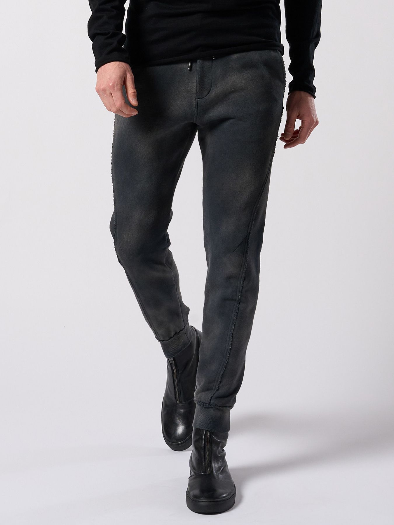 【予約品 4月19日(日) 18時締切】fade switching rib sweat pants / フェードスイッチング リブスウェットパンツ / フェードブラック