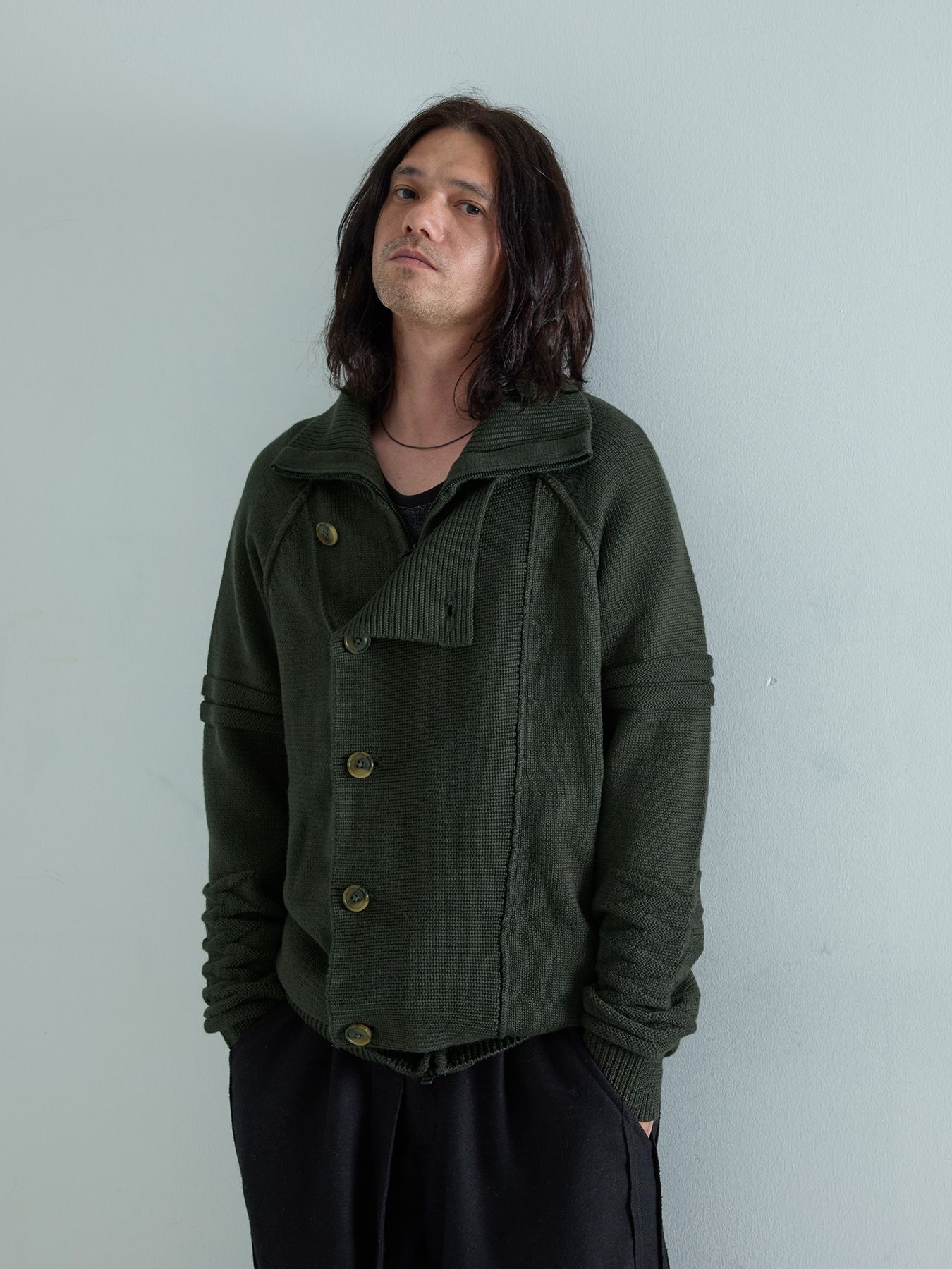 【予約品 6月2日(月) AM10時 締切】Standrop / ニットブルゾン / チャコール
