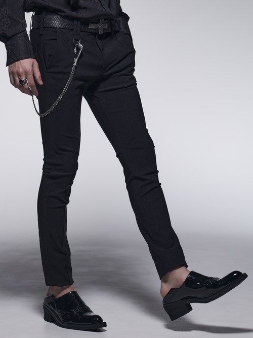 《予約品》 SkinnySlacks / スワロ装飾スキニースラックス / ブラック 【kiryuyrik】 9月以降入荷予定