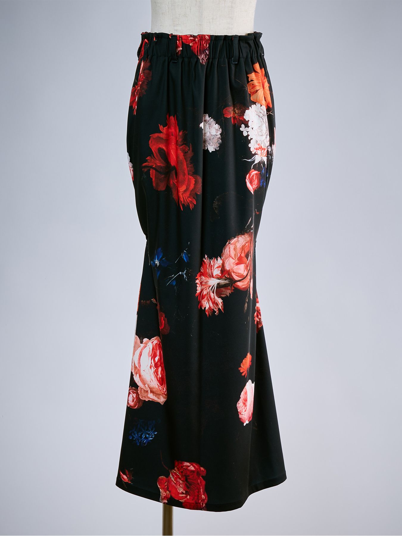 【予約品 10月26日(月) 締切】THEONENESS-FLORA Shirring Skirt / シャーリングスカート / ブラック