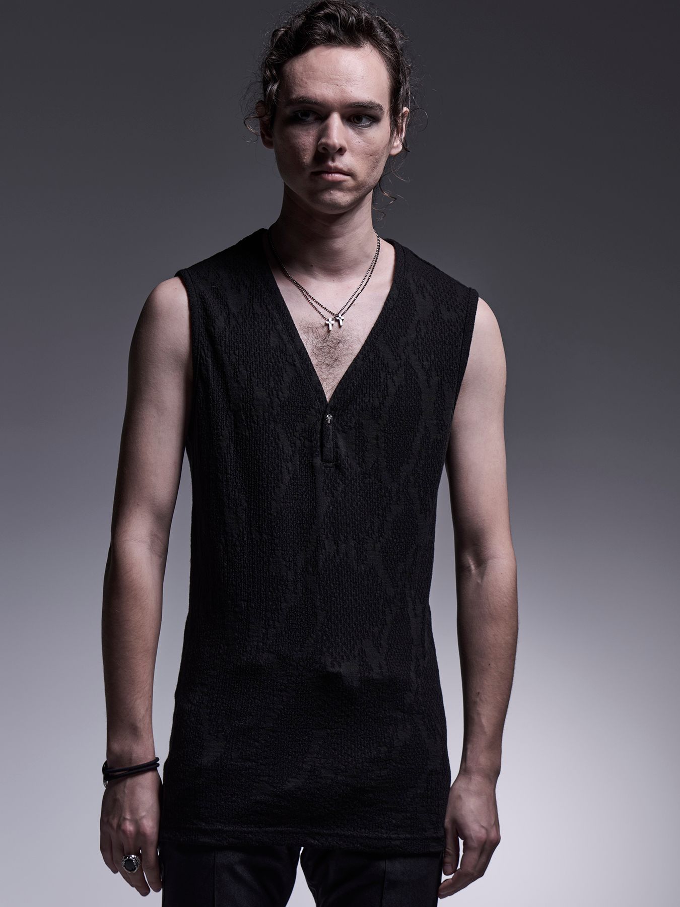 【予約品 7月13日(日) 締切】Henley Tank Top / ヘンリーネック タンクトップ / ブラック