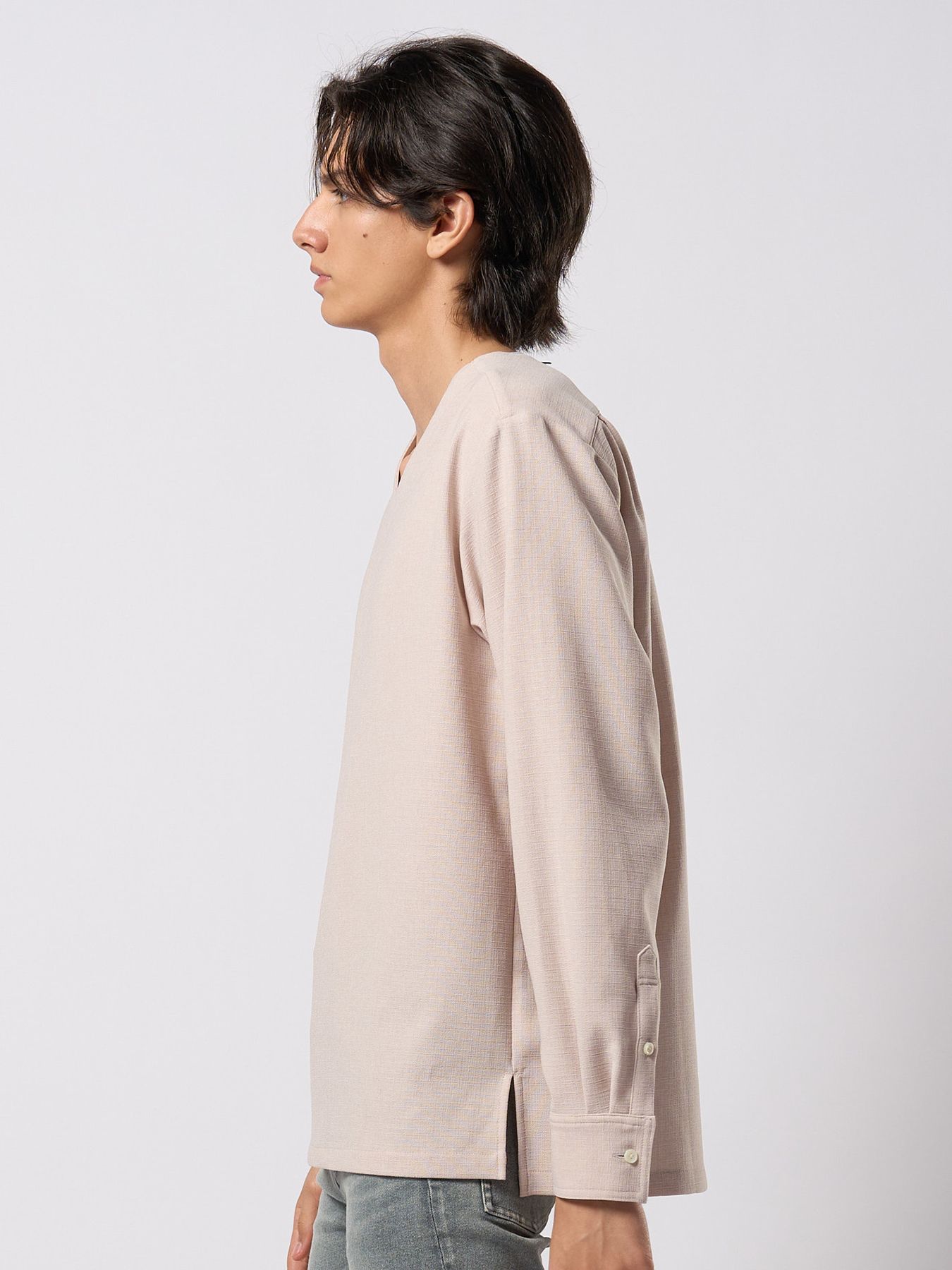 【予約品 9月23日(火) 締切】boat V-neck pullover shirt / ボートVネック プルオーバーシャツ / ナチュラル
