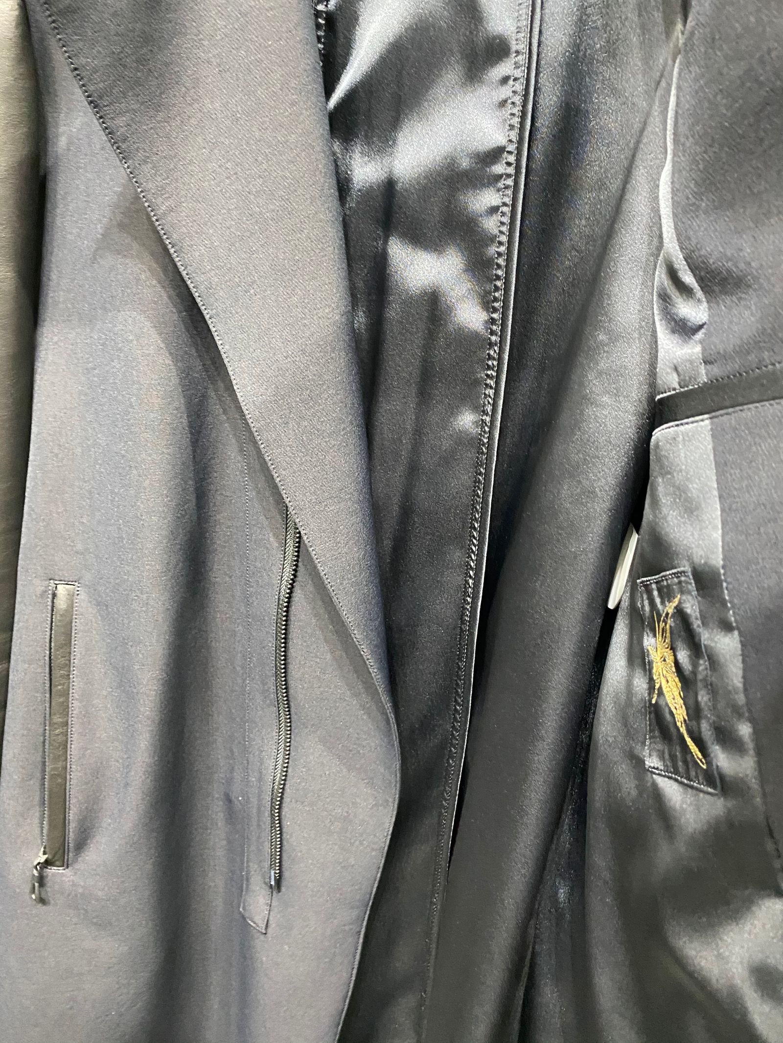 LeatherCombiLongRiders ライダースジャケット W-Cloth&CowHide / Black 【kiryuyrik】