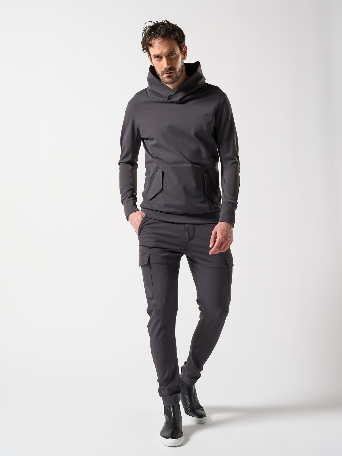 【予約品】 3D banana slim cargo / スリムカーゴパンツ / ダークグレー
