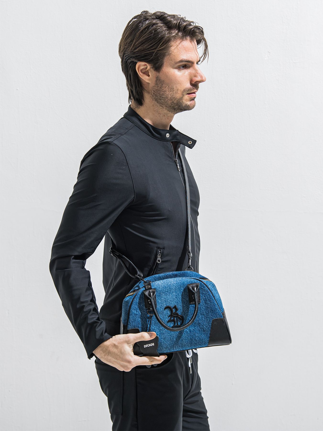 【予約品 9月6日(日) 締切】DECADEコラボ DENIM MINI BOSTON BAG / デニムボストンバッグ / デニム