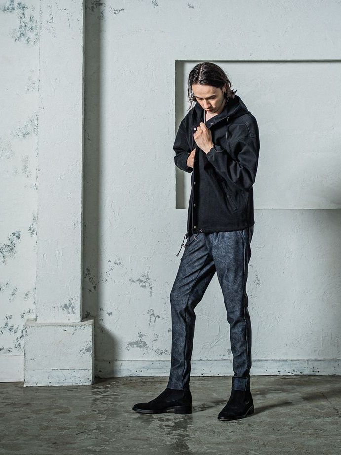 《予約11月17日19時締め》 CHRIS EASY  TUCK PANTS / イージータックパンツ / ペイズリーブラック