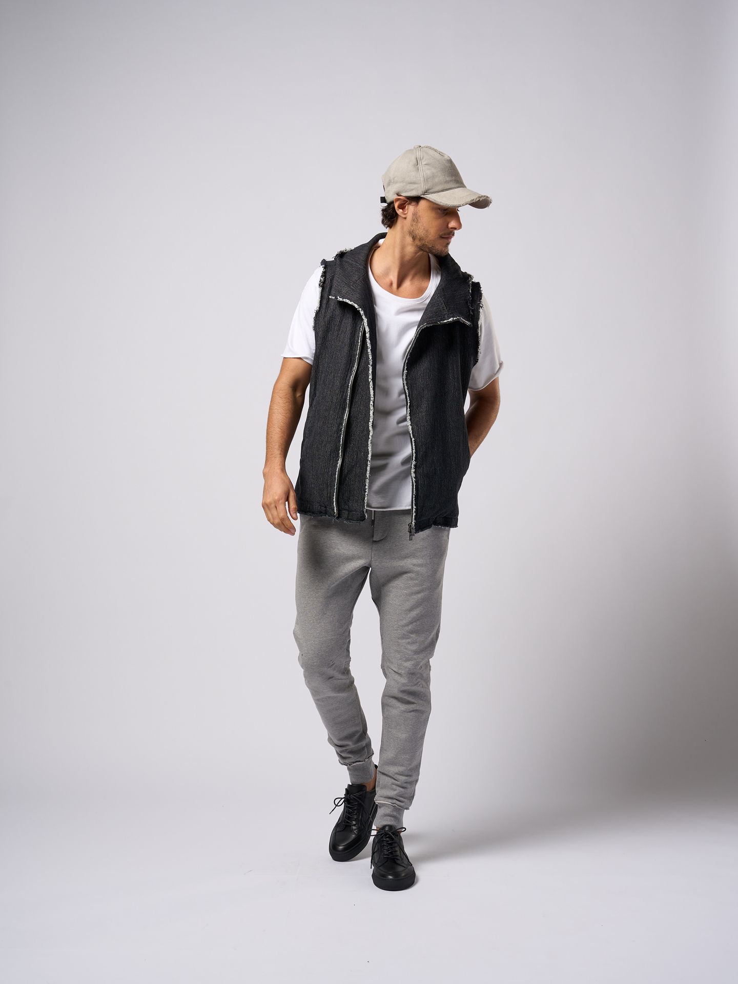 【予約品9月19日 10時締め】 basic rib sweat pants / スウェットパンツ / グレー