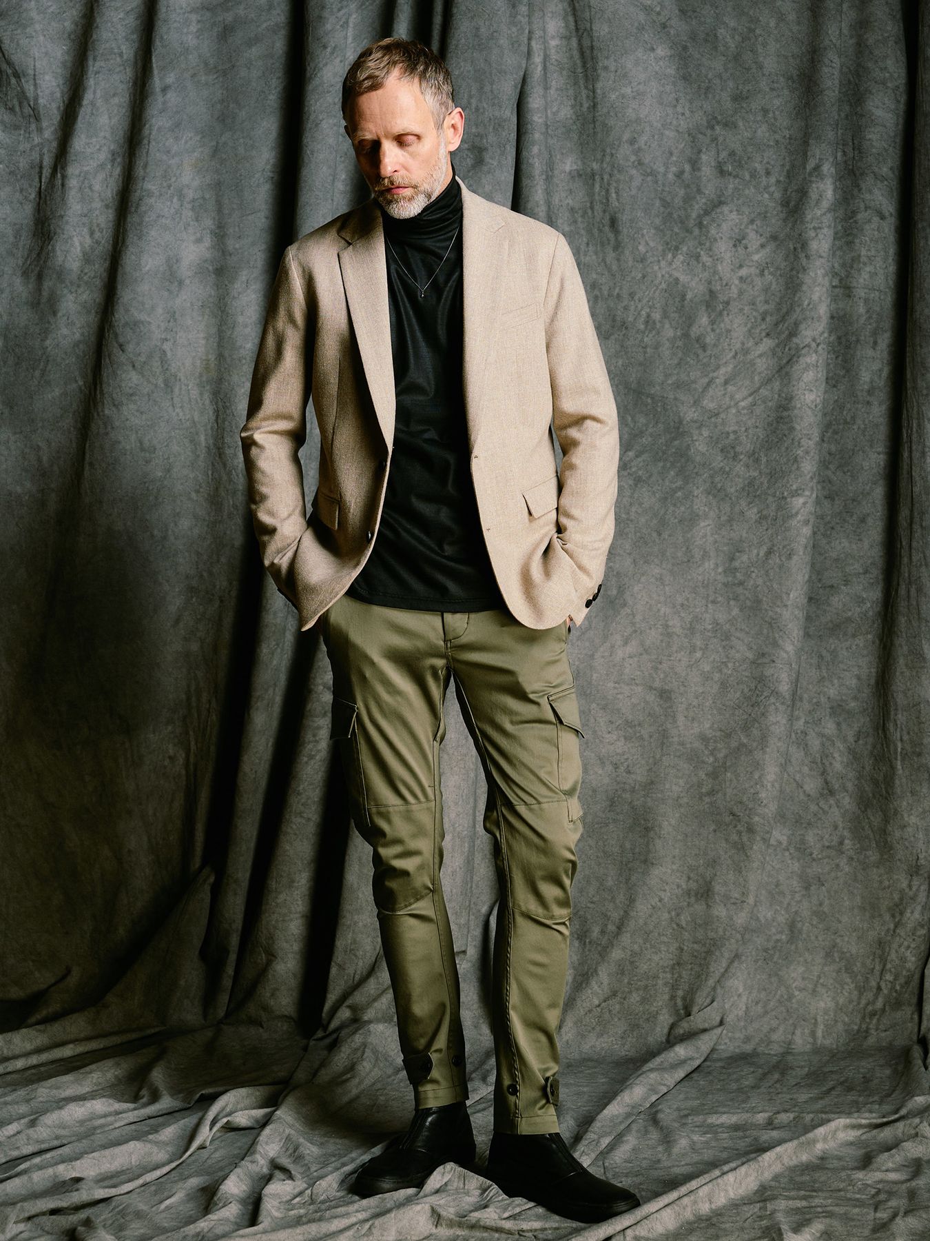 【予約品 4月19日(日) 18時締切】ex.comfy wool turtle  / メリノウールジャージー タートルネック / ブラック