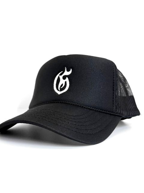【予約】G刺繍 MESH BACK TRUCKER HAT BLACK