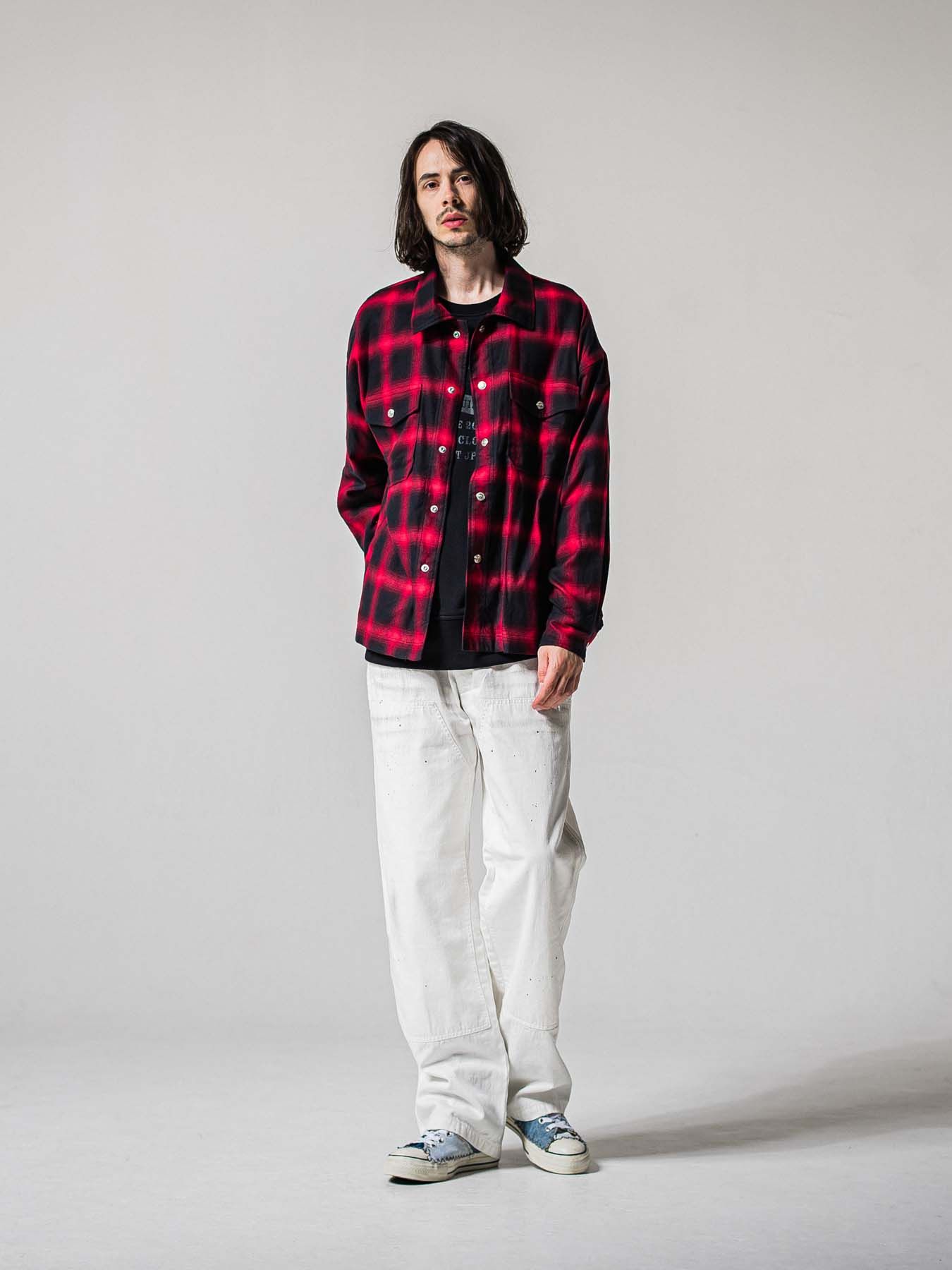 【予約品 11月16日(日) 締切】50s CHECK JK / オンブレチェック シャツジャケット / レッド