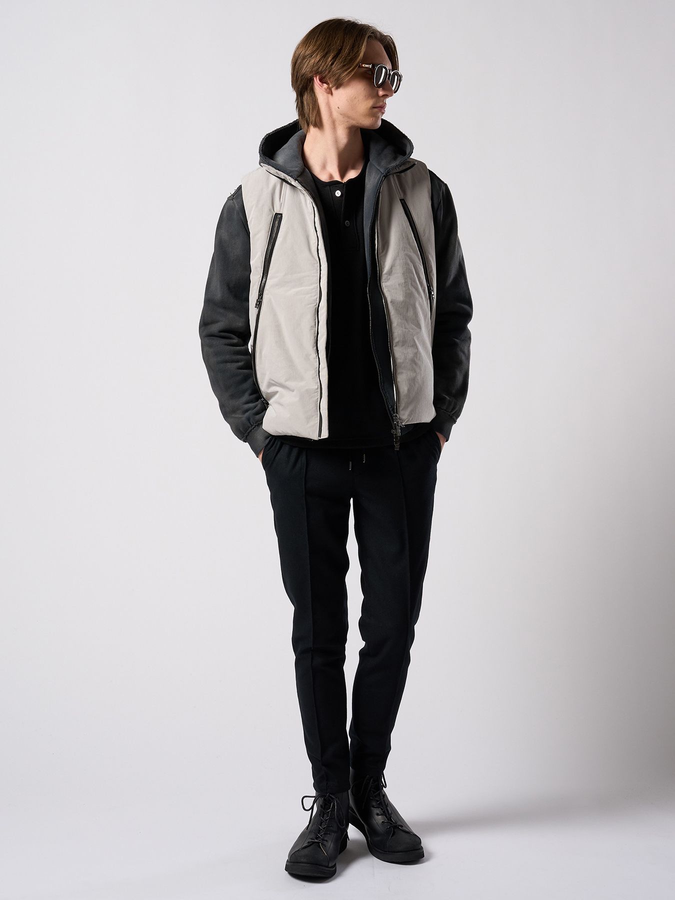 【予約品 4月19日(日) 18時締切】solid zip vest / ソリッド ジップベスト / フェードグレー