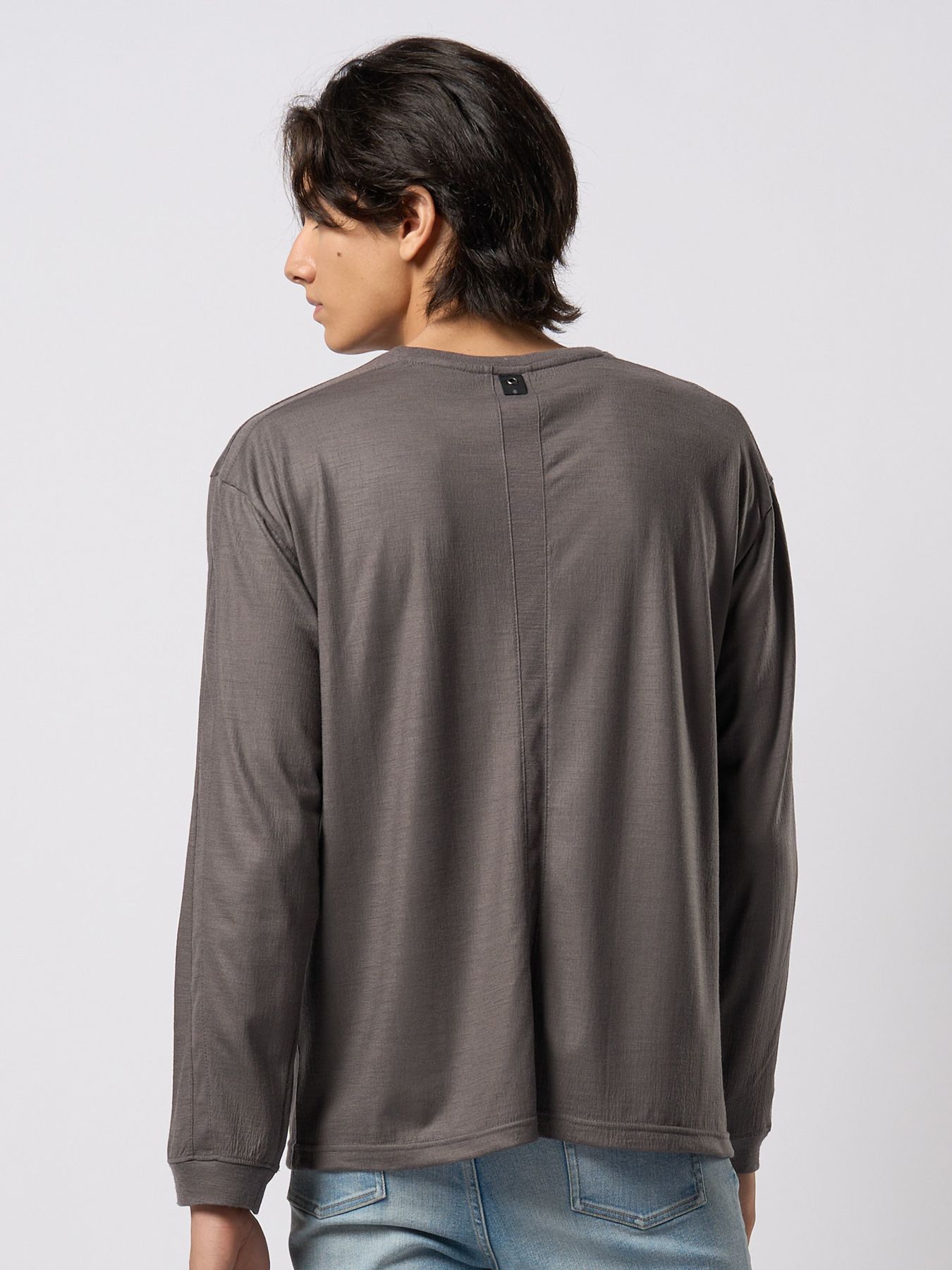 【予約品 9月23日(火) 締切】ex.comfy wool L/S / エクスコンフィーウール ロングスリーブ / スチールグレー