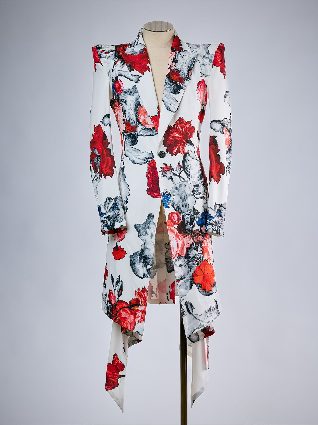 【予約品 10月26日(月) 締切】《Costume Line》THEONENESS-FLORA Power Shoulder Flare Jacket / パワーショルダー フレアジャケット / ホワイト