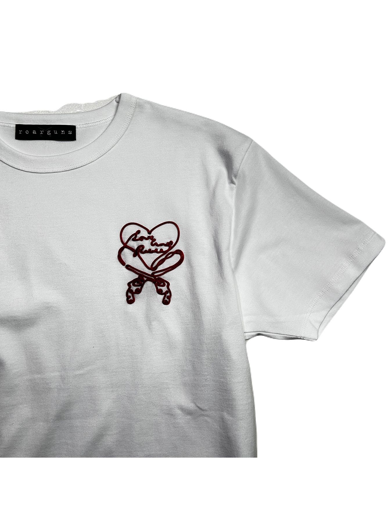 【予約品 8月10日(日) 締切 】WOMENS HEART CARD EMB T / ハートカード エンブロイダリー Tシャツ / ホワイト