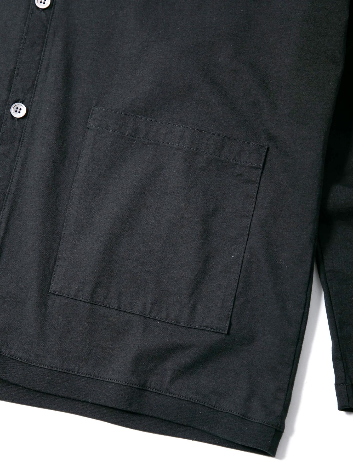 72/T Organic Cotton High Twisted Single Jersey Cardigan / 72/T オーガニックコットン 強撚 天竺 カーディガン / ブラック