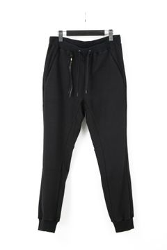 ストレッチコットンポリ ベロア加工ニット スエットパンツ / BLACK 【STRUM】