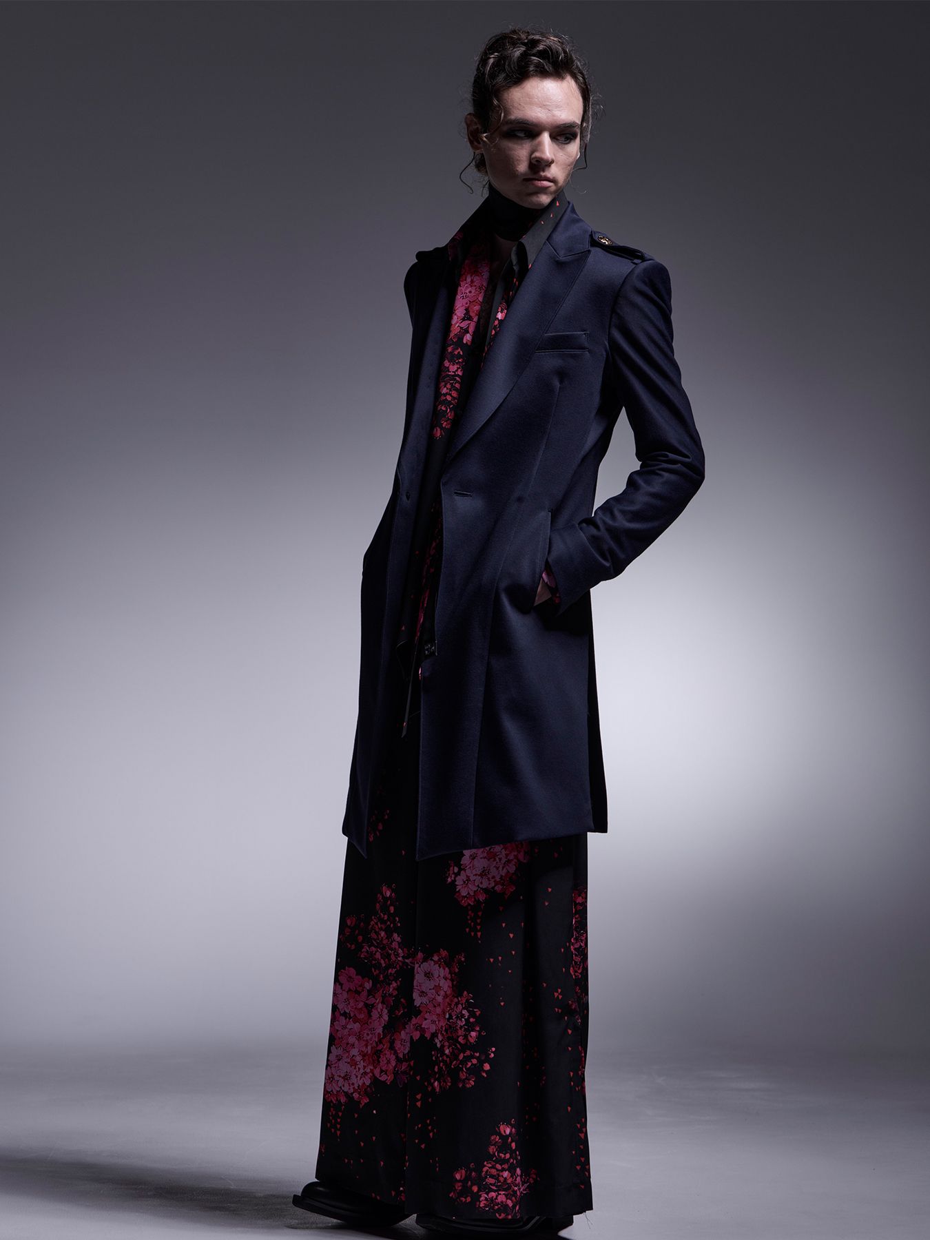 【予約品 7月13日(日) 締切】Wide Tuck Slacks / ワイドタック スラックス / サクラ ブラック&ピンク