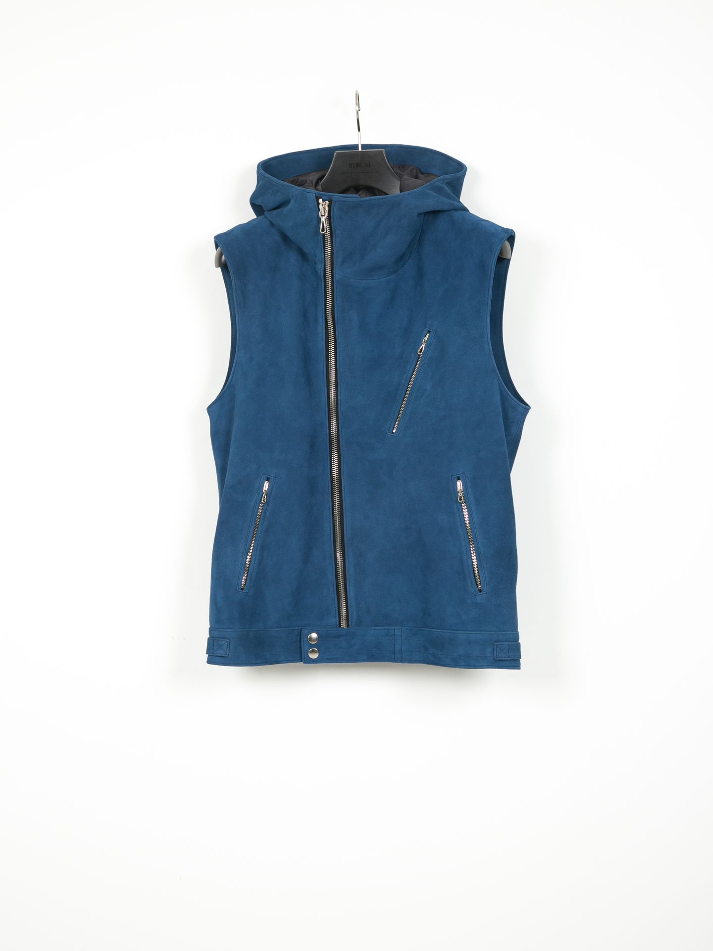Suede Sheepskin HoodieH Vest / シープ スエード フーディーベスト / SHARON（シャロン） / ブルー
