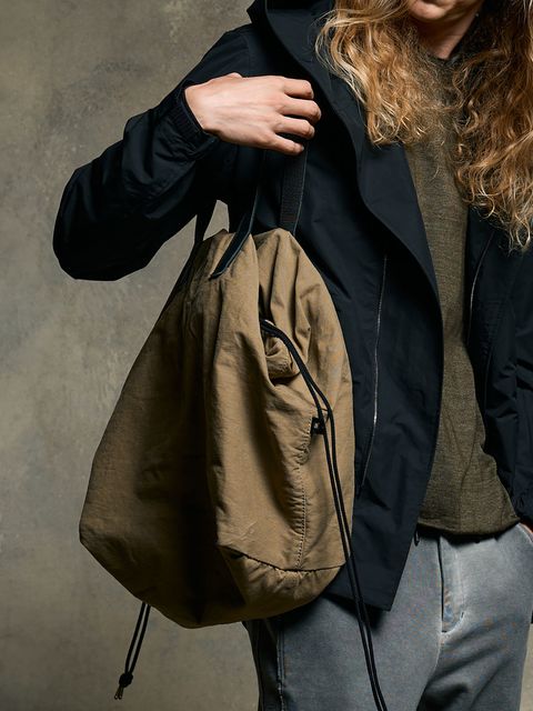 vintage drawstring tote bag / ヴィンテージ ドローストリング トートバッグ / ダルベージュ