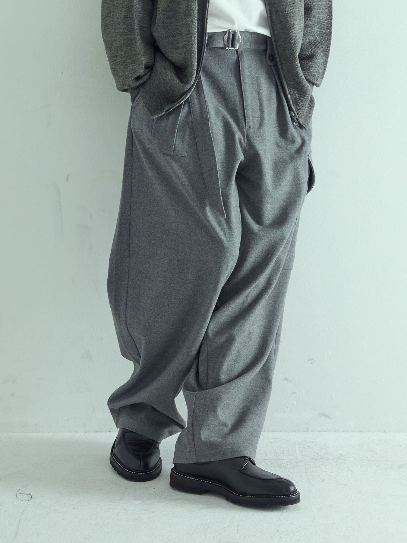 【予約品 】WOOLPILOTPANTS / ウールミリタリーパンツ / 杢ライトグレー