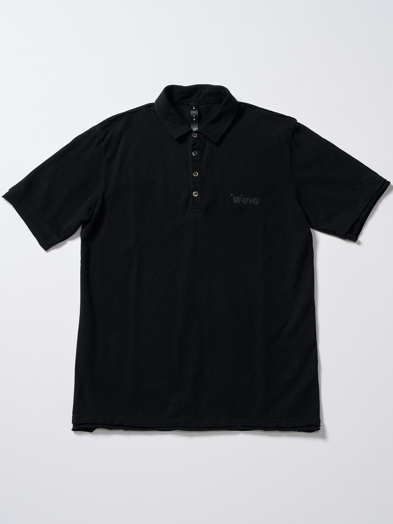 【予約品 1月25日(日) 締切】muta × wjk collection：cut-off polo S/S (printed) / カットオフ ポロ ショートスリーブ / ブラック