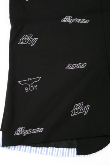 RHINESTONE TAILORED VEST/ ブラック【BOY LONDON】