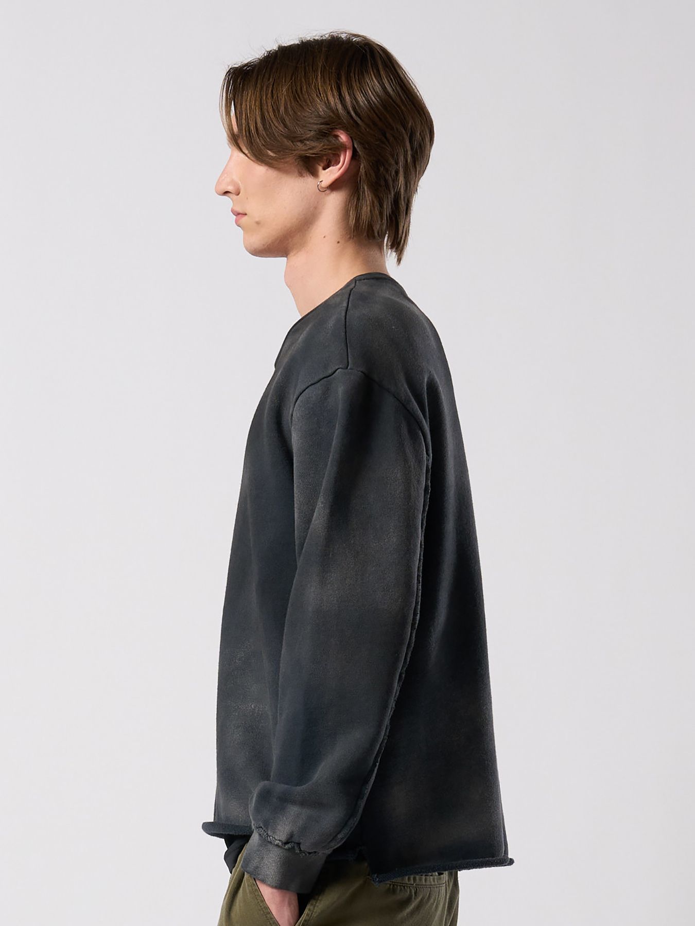 【予約品 4月19日(日) 18時締切】fade cut-off sweatshirt / フェード カットオフ スウェットシャツ / フェードブラック