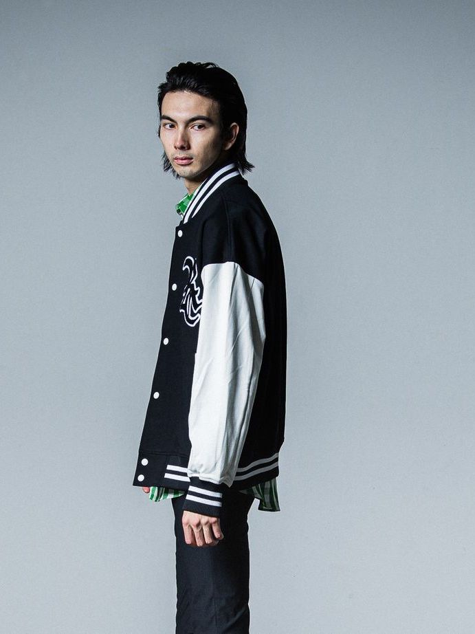 《予約品》 RC JERSEY OVER VARSITY JACKET / スタジャン / ブラック