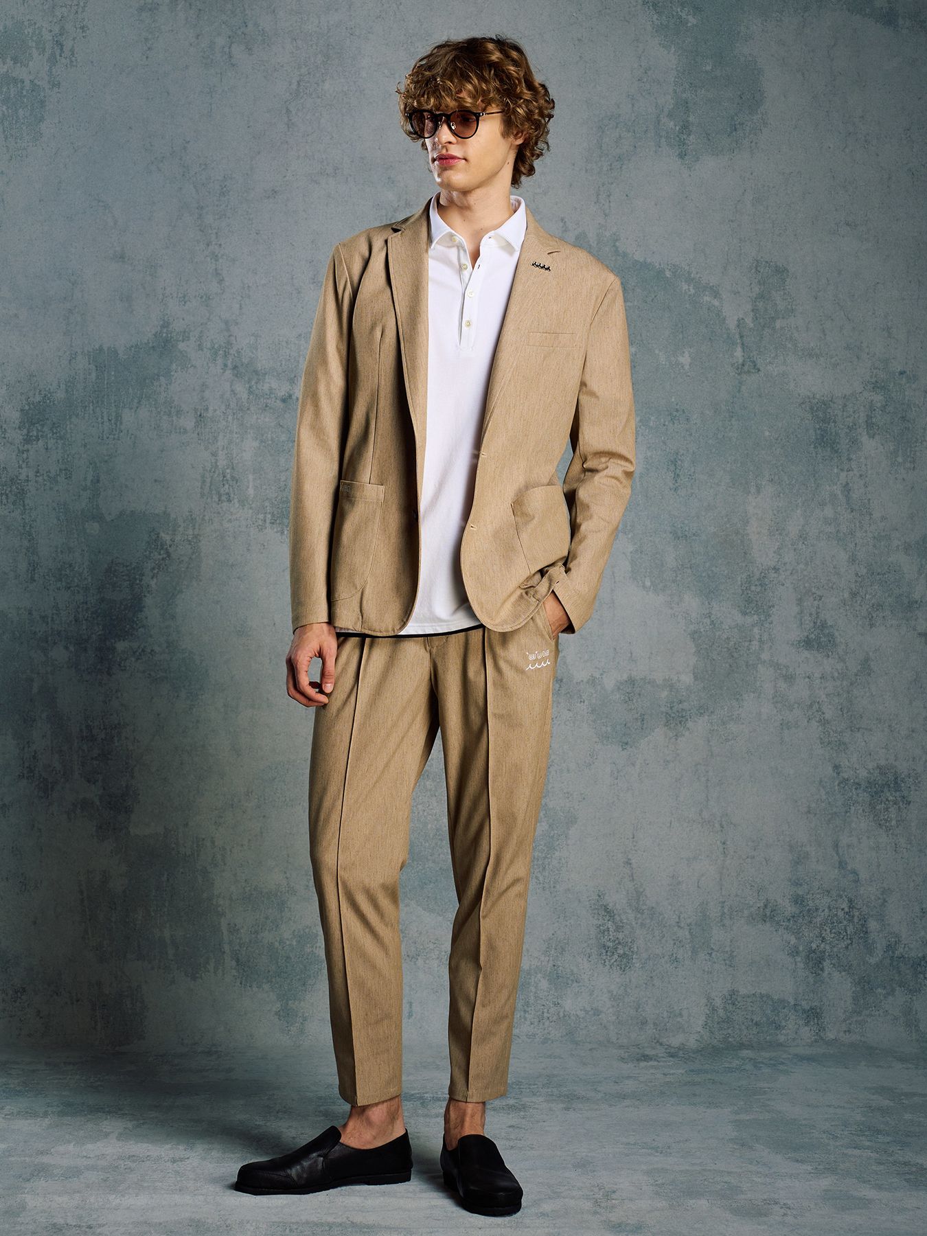 【予約品 1月25日(日) 締切】muta × wjk collection：smart pin-tuck slacks  / スマートピンタック スラックス / キャメル