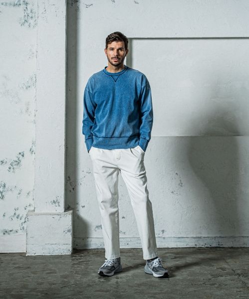 《予約11月17日19時締め》 EX denim jersey  WIDE PT / ワイドパンツ / ホワイト