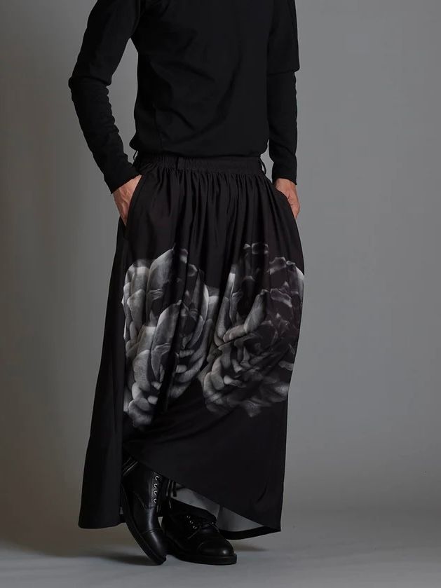 ギャザーバギートラウザーズ 薔薇 455006-022P 【NOID.】