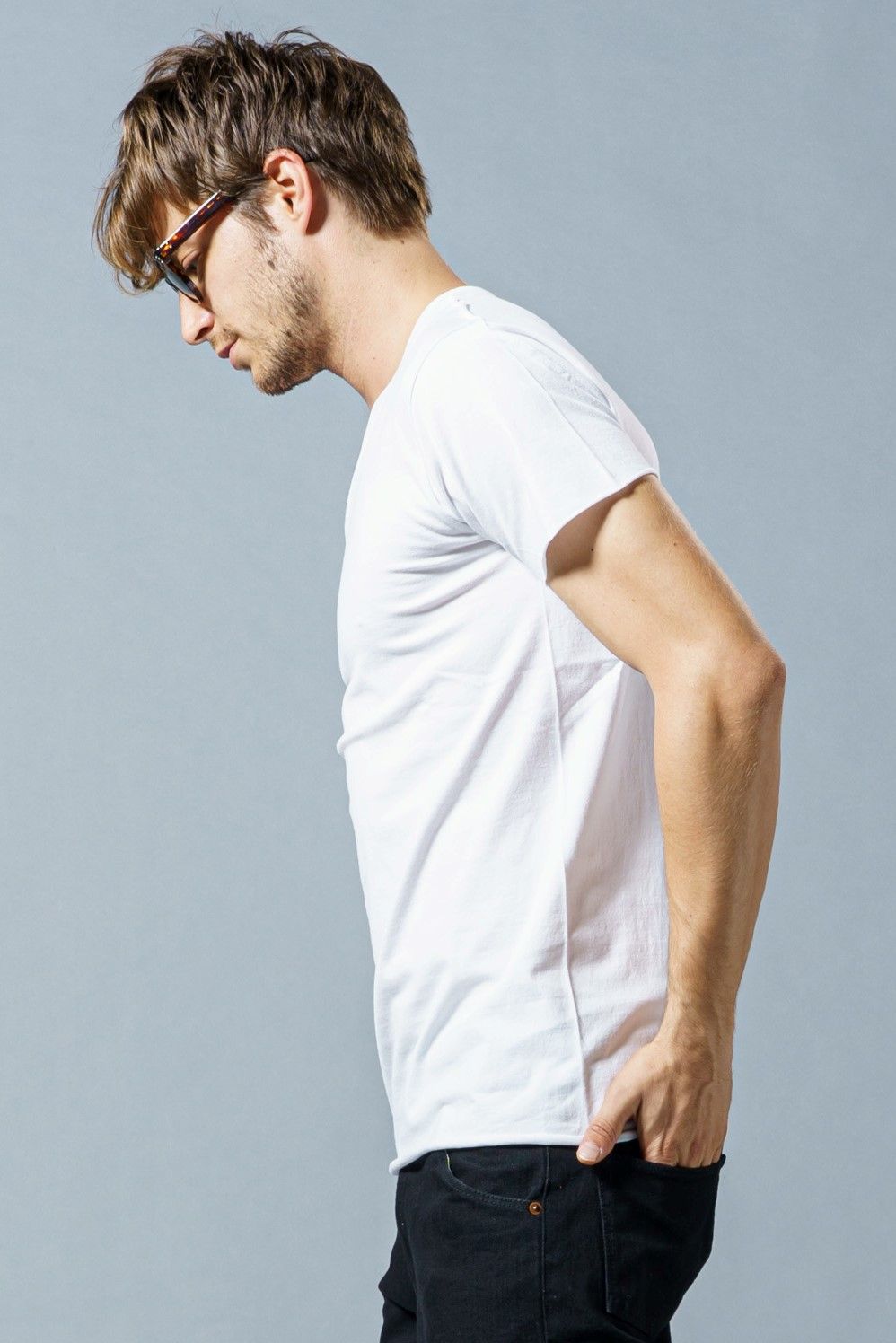 cut S/S V-neck plain きりっぱ加工VネックTシャツ / white 【wjk】