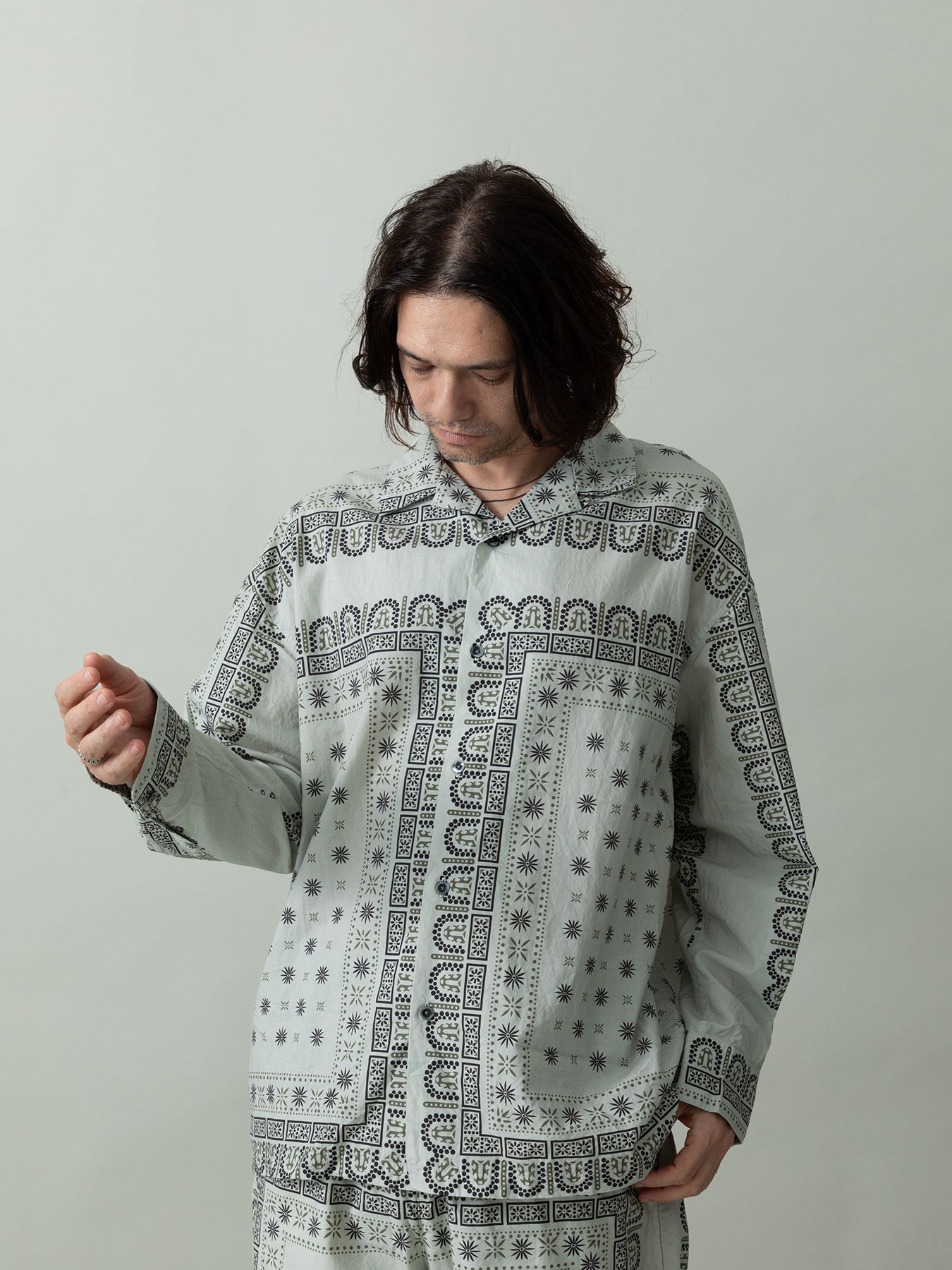 【予約品 2月1日(日) 締切】VINTAGEBANDANA SHIRTS / ヴインテージバンダナ柄 長袖シャツ / アイボリー