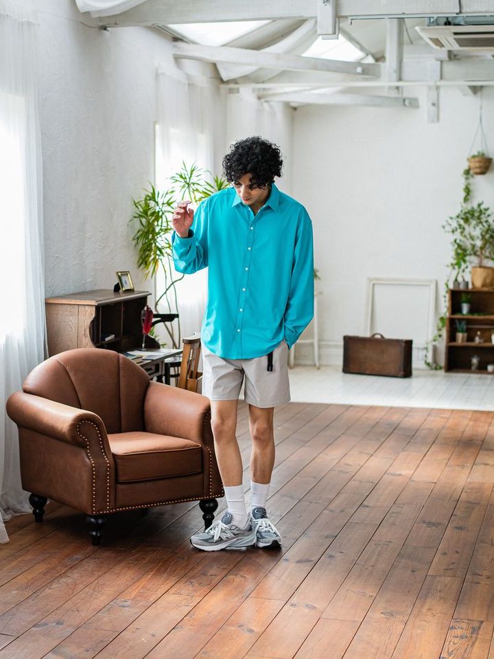 《予約品3月3日18：00締め》 PAT SHORTS / ベルト付きショーツ / グレー