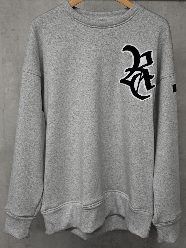 《予約9月1日18時締め》 RC chenille velours fleece drop trainer  / ルーズトレーナー / グレー