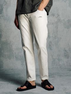 【予約品 1月25日(日) 締切】thin denim easy / シンデニム イージーパンツ / ホワイト