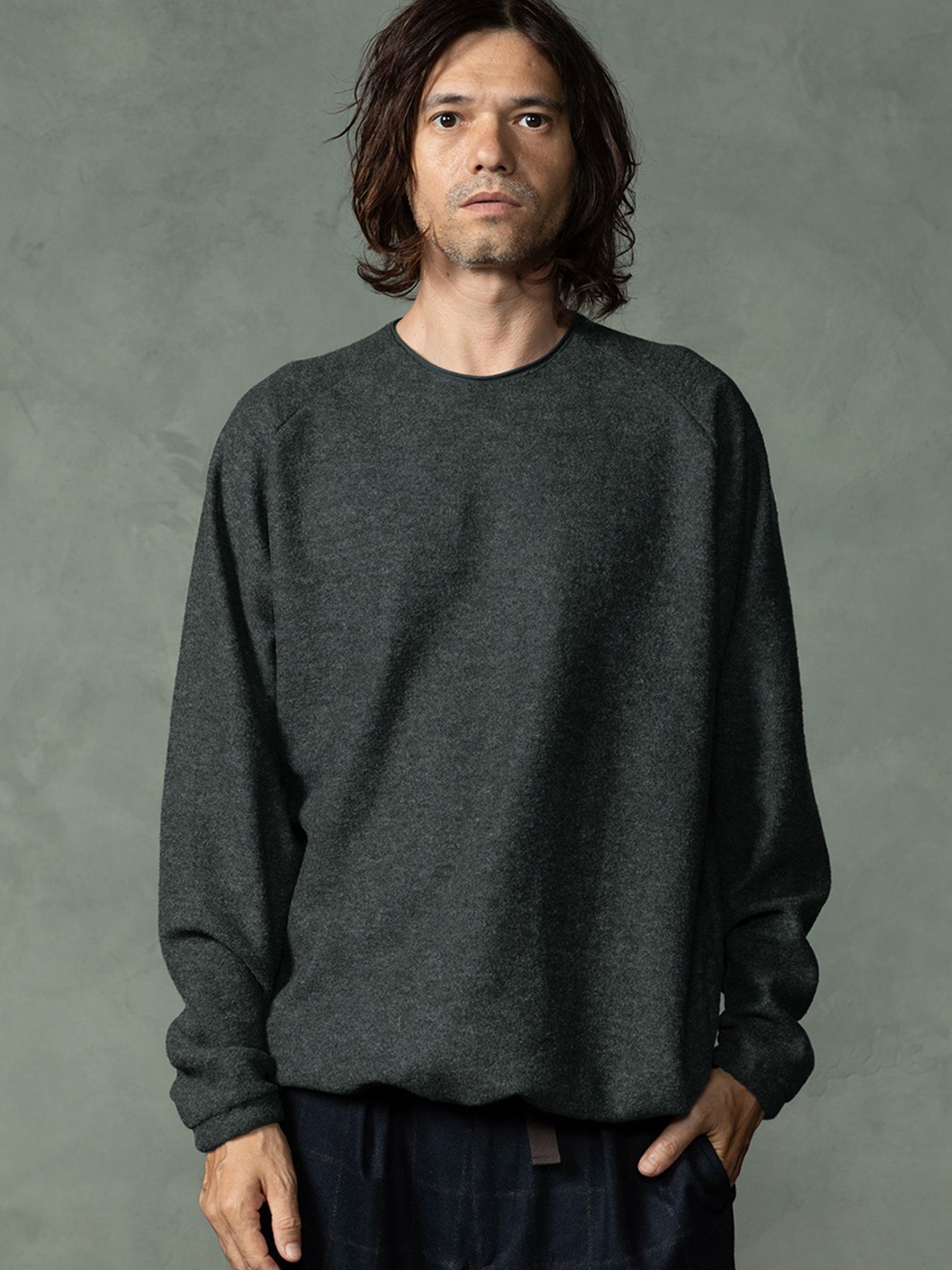 【予約品 7月5日(日) 締切】KNAP TOP / ブークレーウールTシャツ / 杢グレー