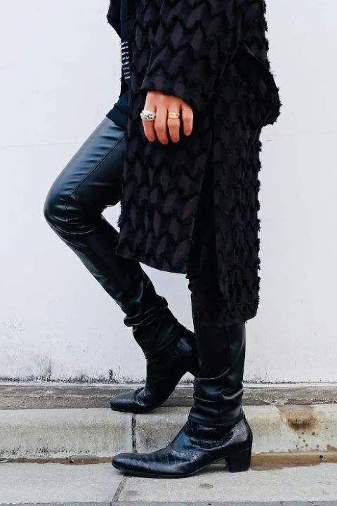 Synthetic Lamb Leather Skinny pants / BLACK 【ys Yuji SUGENO】