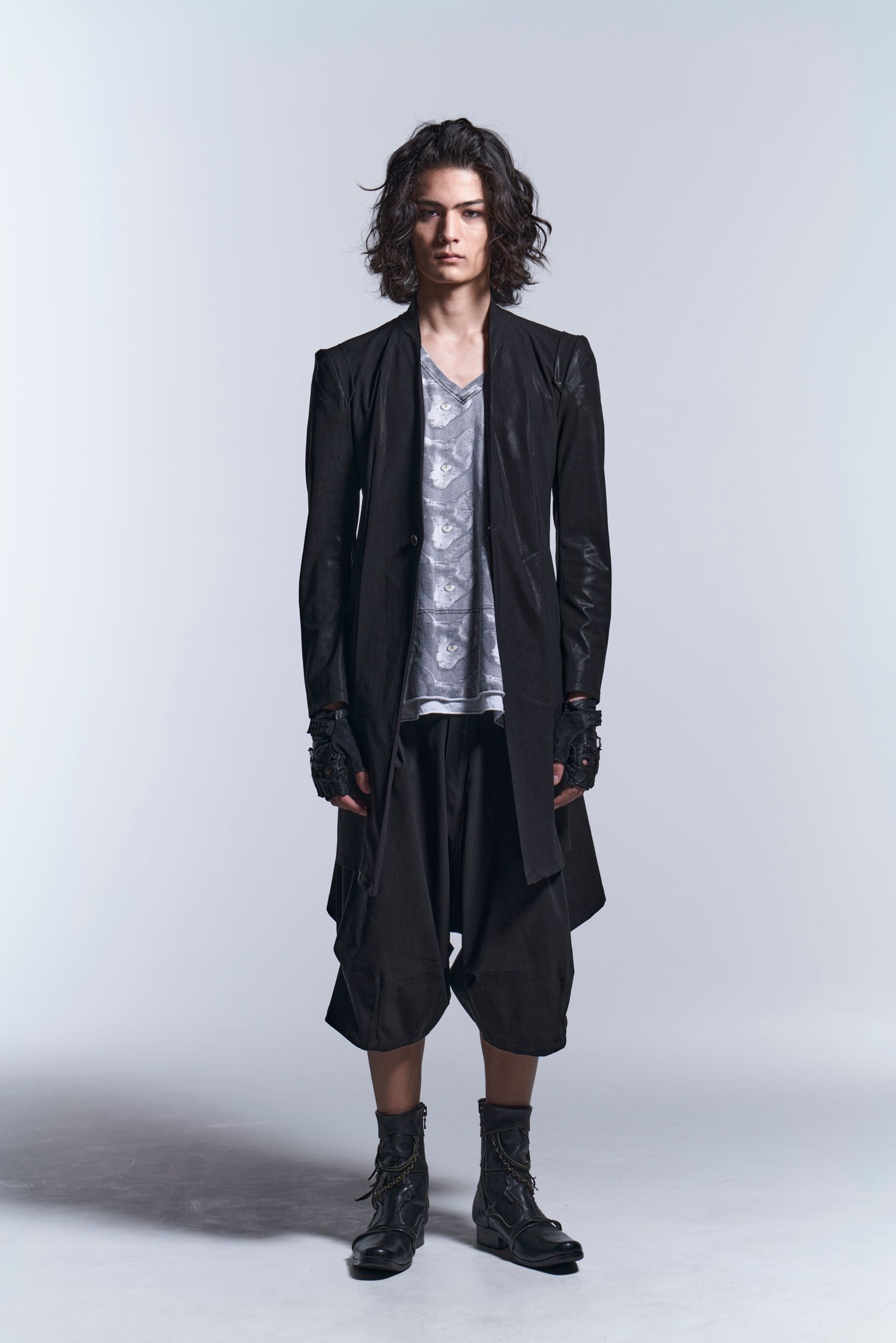 《予約品7/31締切》コラボ Collarless Flare Jacket / Black【BLACK HONEY CHILI COOKIE × kiryuyrik】12月入荷予定