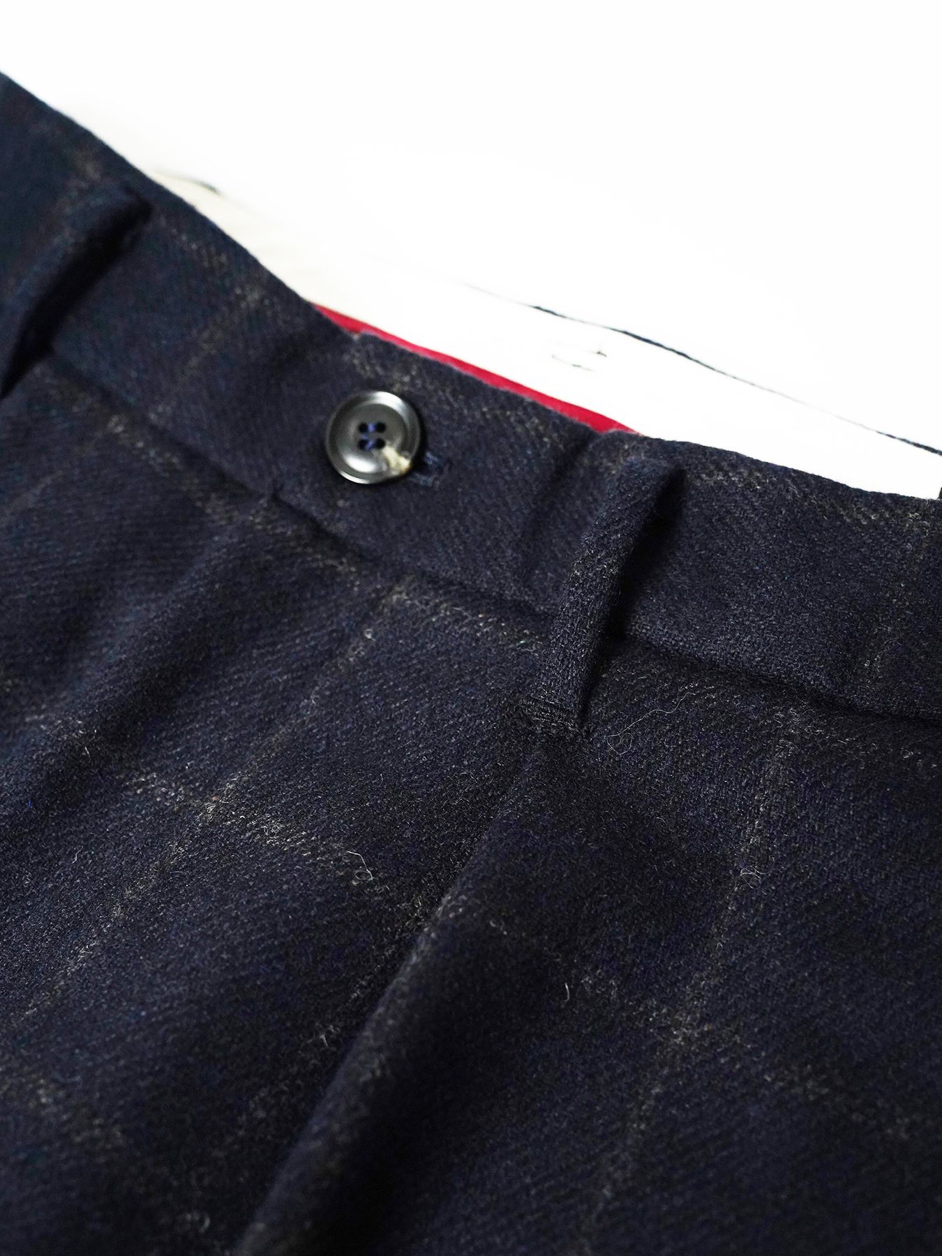【予約品 7月5日(日) 締切】WOOLBASTE TROUSERS windowpane / ウィンドーペイン ウールトラウザーズ / ネイビーチェック