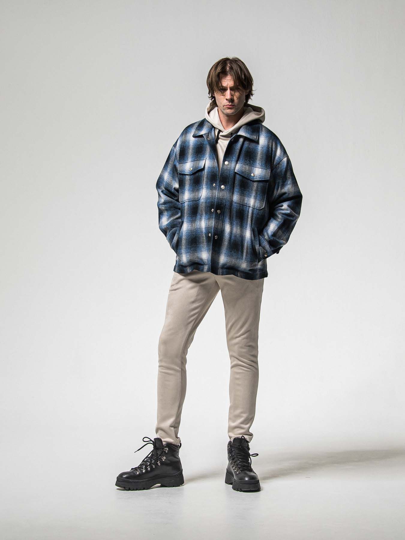 【予約品 8月31日(日) 締切】FLANNEL CHECK JK / フランネルチェック ジャケット / ブルー